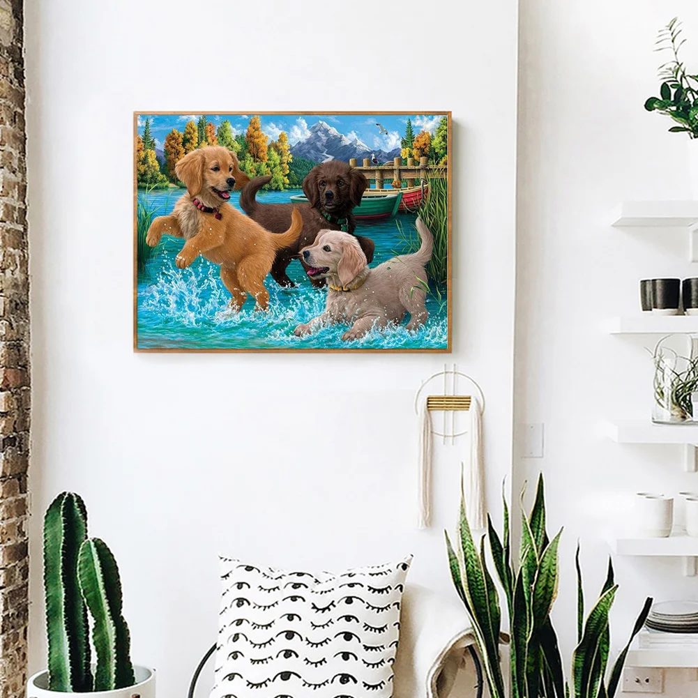 Diamond Painting - Full Round Drill - Puppy(40*30cm)