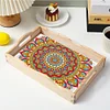 DIY Diamond Painting Wooden Mandala Serving Tray with Handle Kit