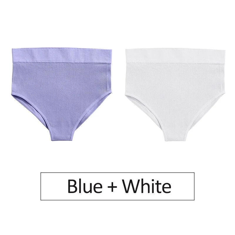 2PCS/Set Women's Panties High Waist Seamless Underwear Female Underpants Woman Sexy Briefs Ladies Panties Intimates Lingerie
