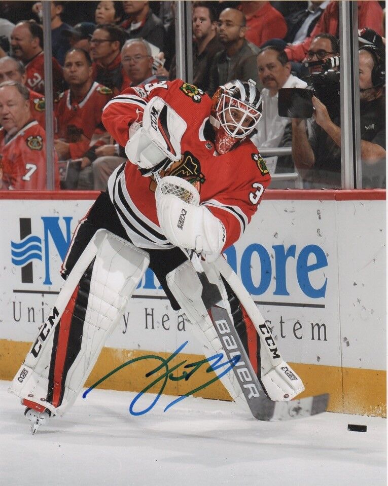 Chicago Blackhawks Anton Forsberg Signed Autographed 8x10 NHL Photo Poster painting COA D