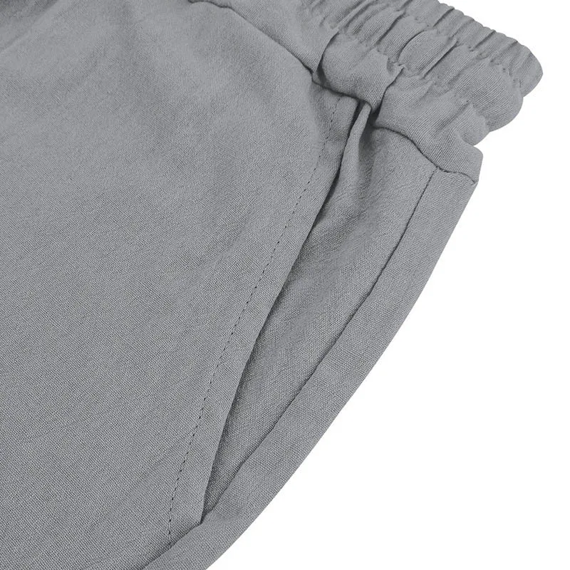 Men's Vintage Linen Casual Beach Vacation Shorts-INSPIREUSE