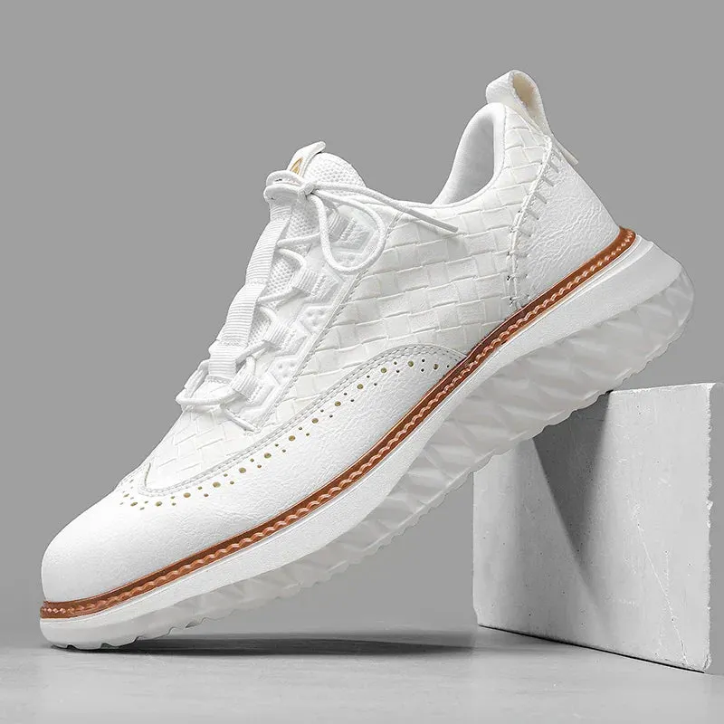 Men's Woven Leather Trainers &ndash; Smart-Casual Hybrid Shoes &ndash; view 2