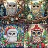 (US Local)4pack Xmas Owl-Crystal Rhinestone Diamond Painting(30x30cm)