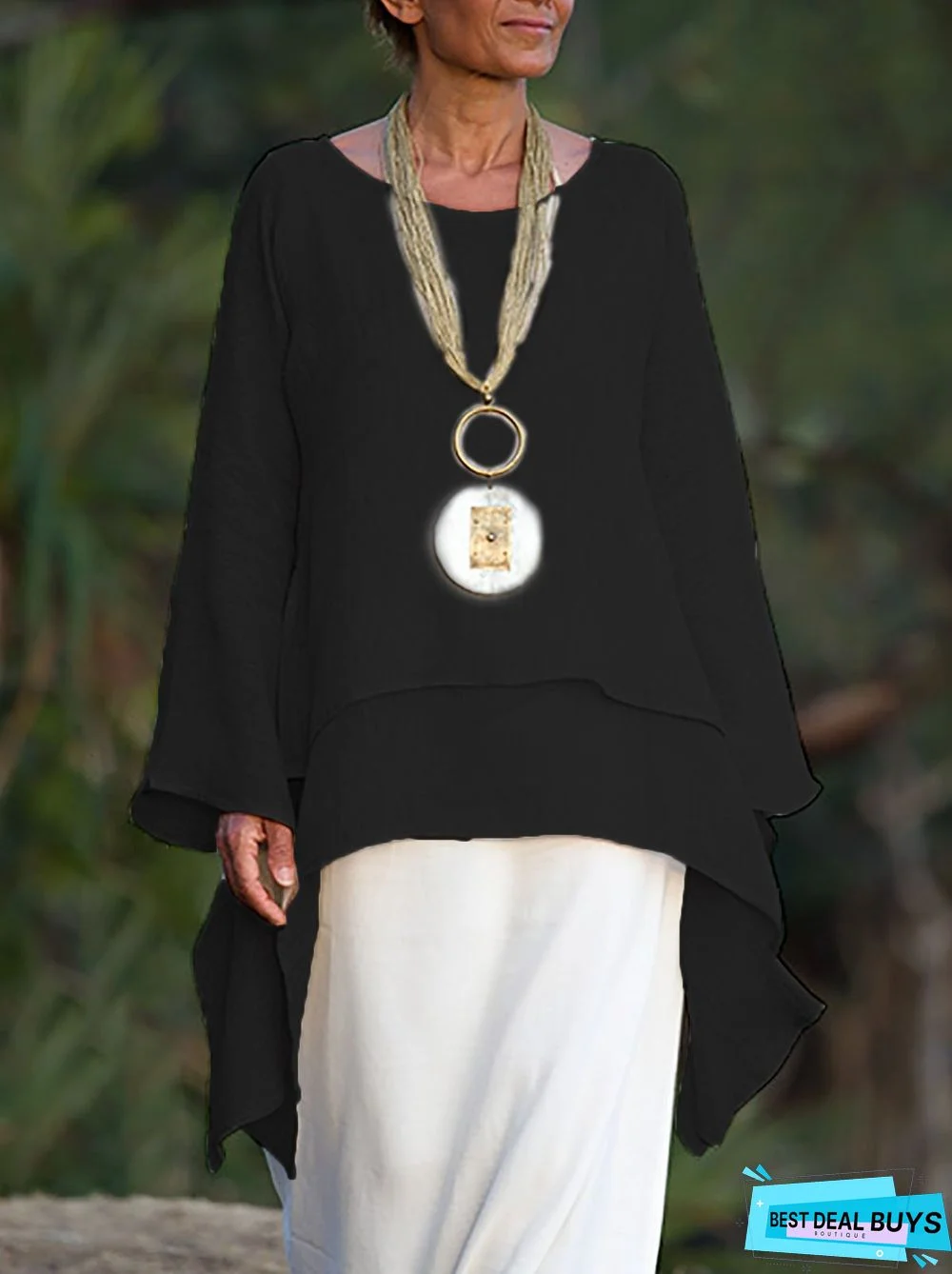 Long Sleeve Asymmetrical Casual Paneled Top