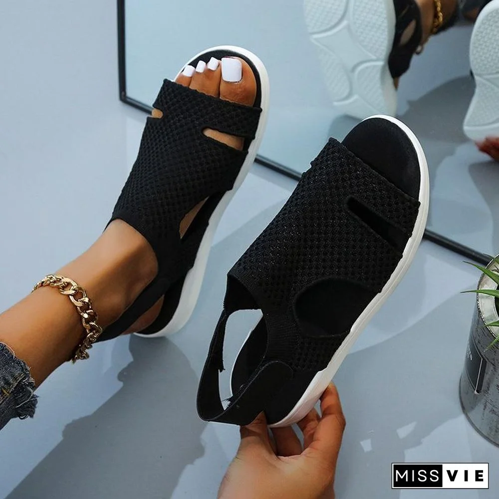 Elastic Multicolor Women Leisure Summer Sandals