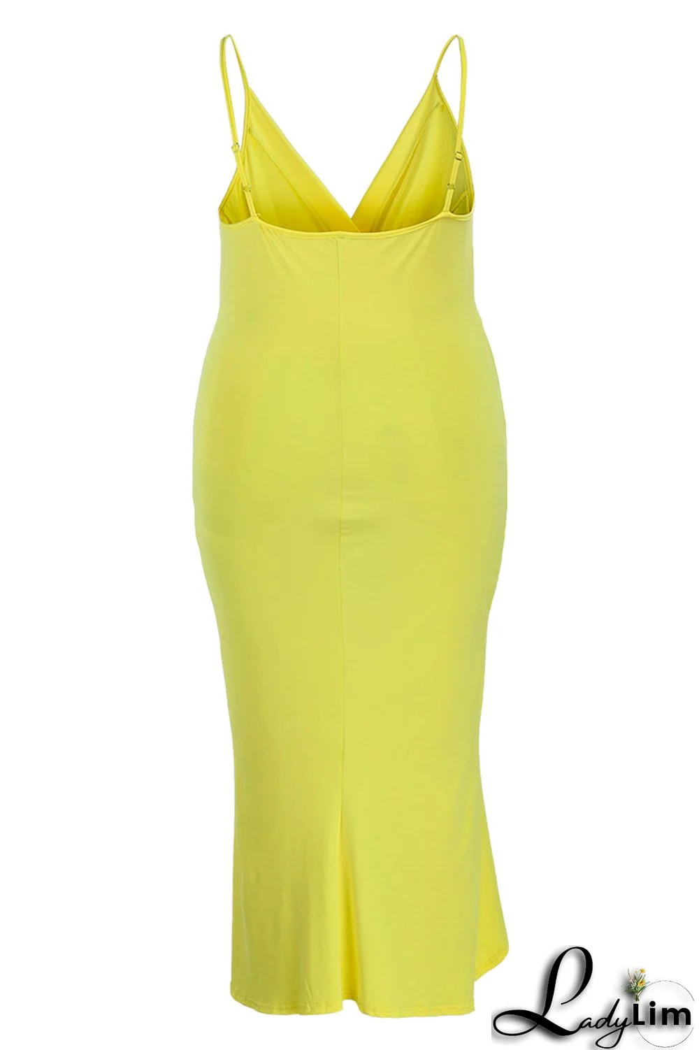 Black Fashion Sexy Plus Size Solid Patchwork V Neck Sling Dress