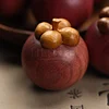 Solid wood mangosteen carving creative hand-held pieces Home desktop small ornaments