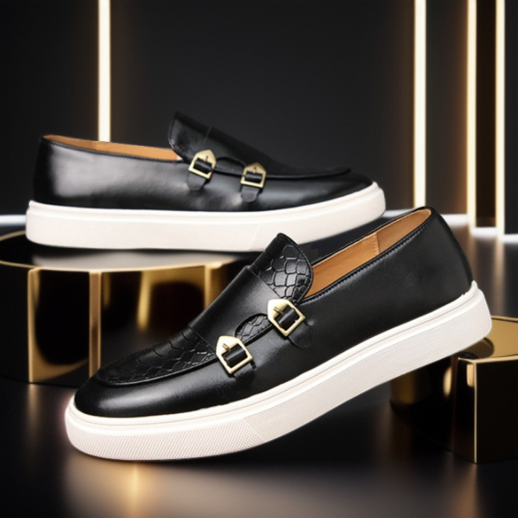 Men's 2025 Autumn New Fashionable Casual Leather Shoes, Vintage British Style Breathable Thick Sole Shoes For Men, Summer