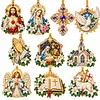 10pcs/set DIY Rhinestone Diamond Special Shape Pearl Art Hanging Acrylic DIY Double-sided Printed Christmas Tree Ornament Kit