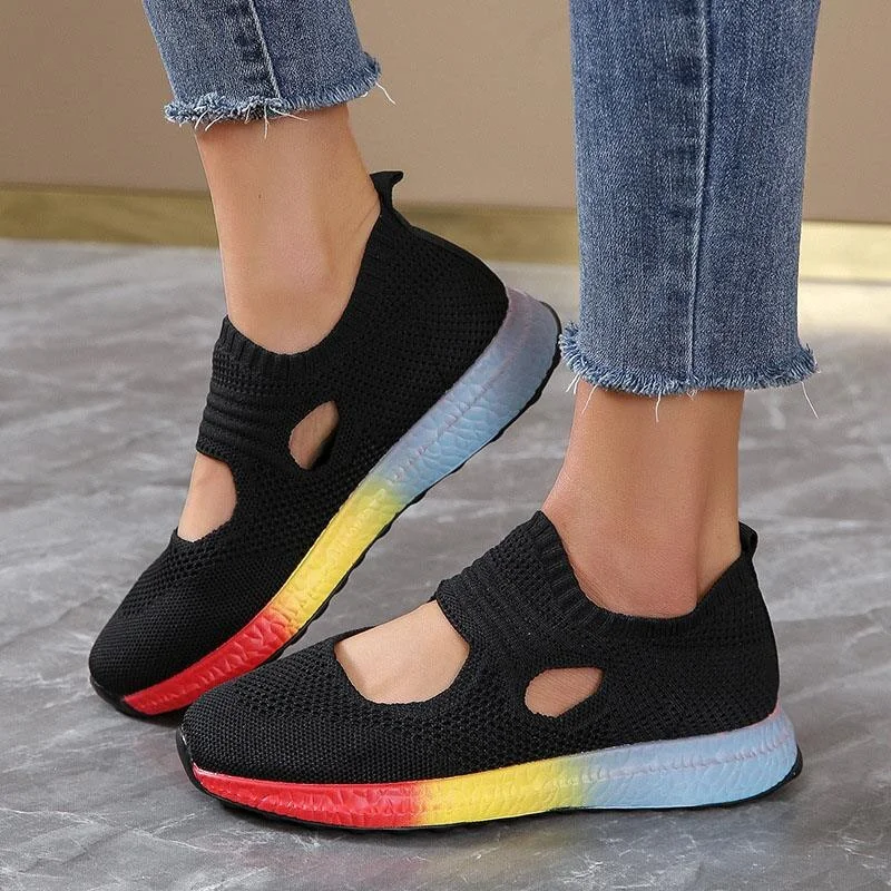 Qengg Fashion Shoes Sandals Women Hollow Out Low Heels Women Shoe Open Toe Shoes Woman Slip On Women's Shoes Sexy Female Slipper 