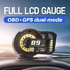 New A590 HUD Full LCD OBD+GPS Instrument Panel Modification Gauge RPM Voltage Oi Pressure Turbo Meter