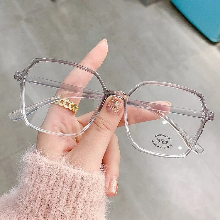 Damulin Transparent Computer Glasses Frame Women Men Anti Blue Light polygon Eyewear Blocking Glasses Optical Spectacle Eyeglass