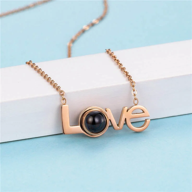 Custom Photo LOVE Projection Necklace