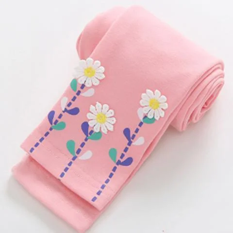 Spring Girls Leggings Cotton Trousers Fille Kids Pants Girls Pants Skinny Print Cartoon Pattern Children Leggings Trousers