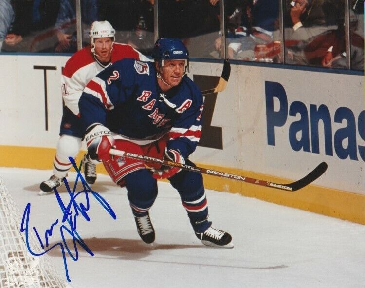 BRIAN LEETCH SIGNED NEW YORK NY RANGERS 8x10 Photo Poster painting #3 HHOF Autograph