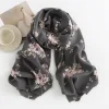 Rose Floral Autumn Winter Shawl Scarf