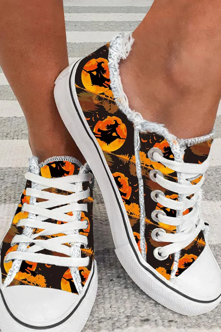Halloween Jack Skellington Lace-up Canvas Sneakers