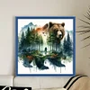 Watercolor Forest Bear-11CT Stamped Cross Stitch 50*50cm/19.69*19.69in