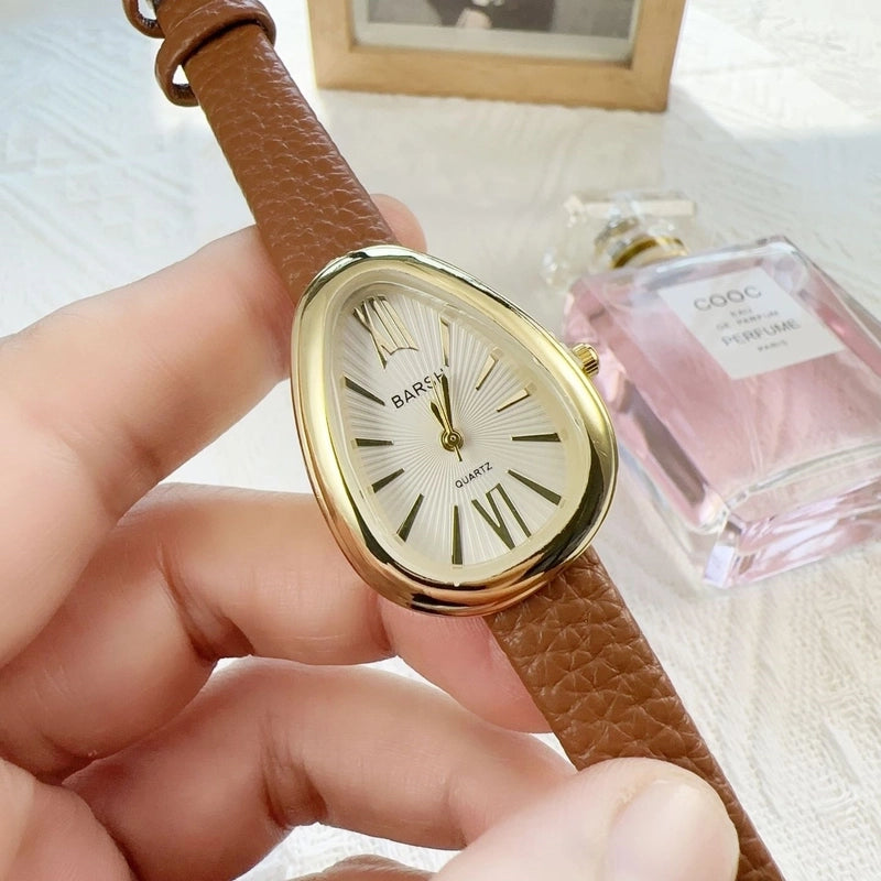 Retro Solid Color Buckle Quartz Watch Women’s Watches