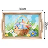 DIY Diamond Painting Wooden Tray Food Tray with Handle Living Room Decoration Easter Eggs Wooden Tray Kit