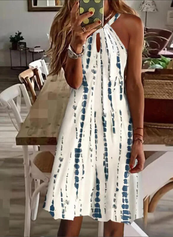 Women's Sleeveless Scoop Neck Floral Printed Printed Maxi Dress