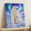 (30x40cm)DIY Pearl Painting Framed  Polar Bear Handmade Pearl Material Art Kit Living Room Decor