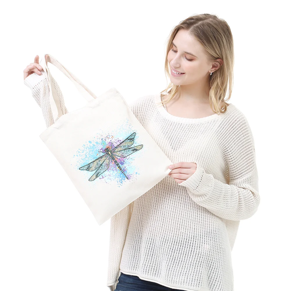 DIY Diamond Painting Eco-Friendly Canvas Bag - Dragonfly
