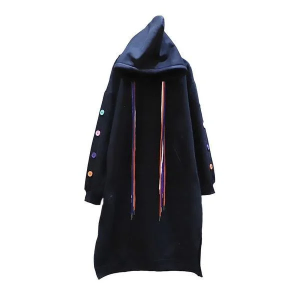 Patchwork Button Dress Women  New Style Temperament All Match Hoodie Collar Women Clothes