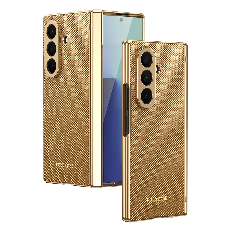 Lattice Texture Leather Magnetic Hinge Case for Samsung Galaxy Z Fold Series