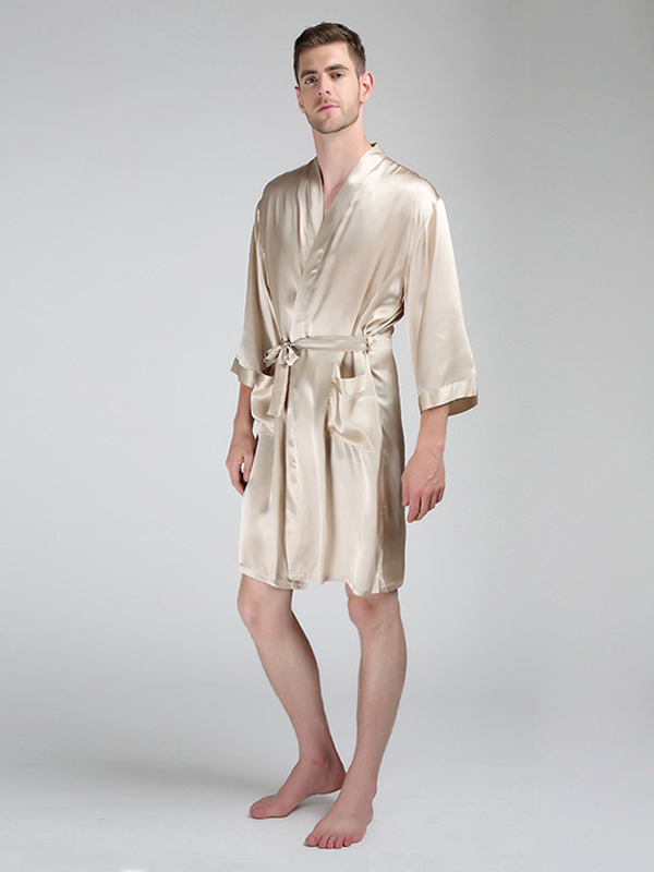 Realsilklife | 22 Momme Silk Robe For Men Luxury Glorious Style