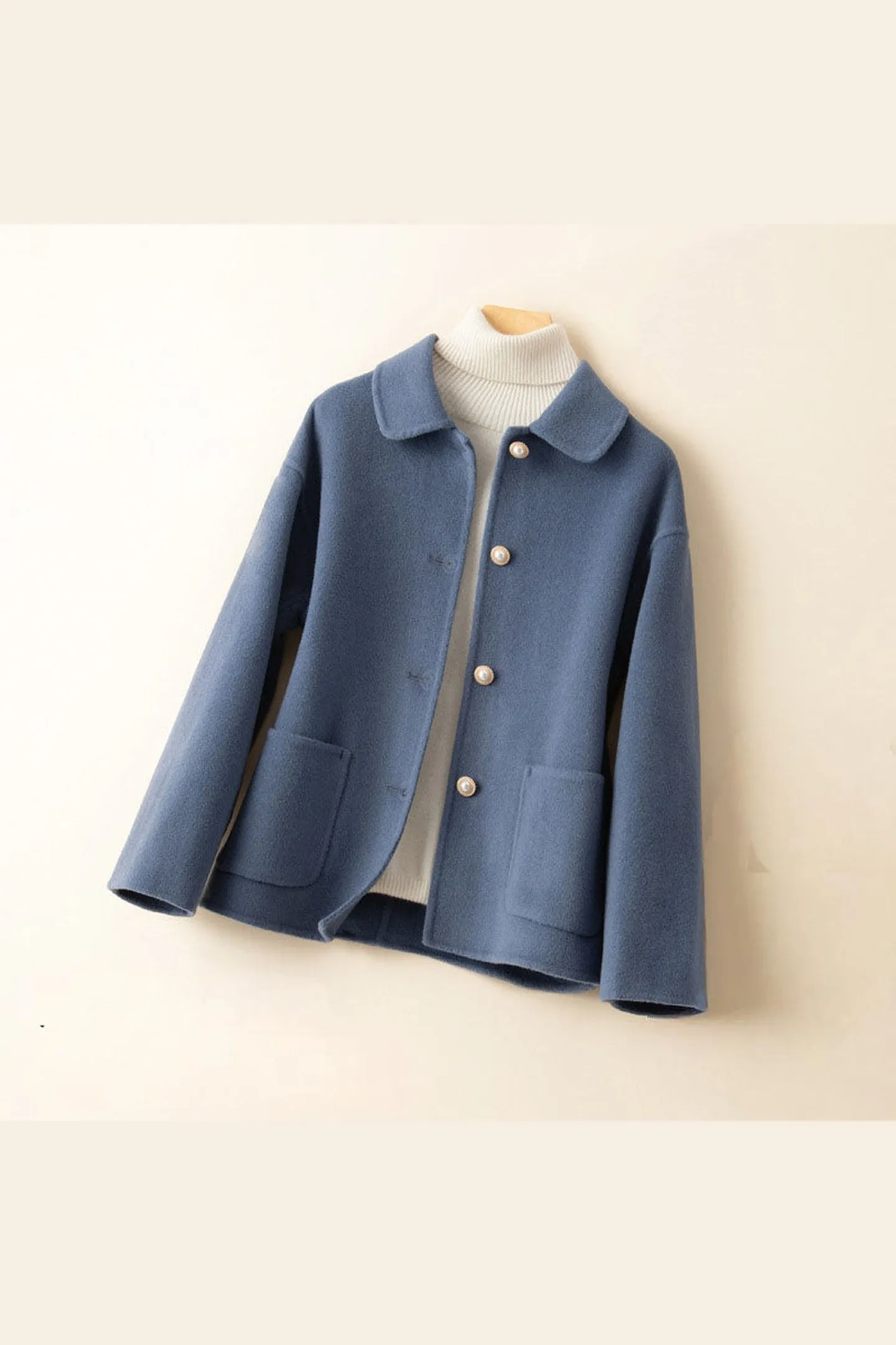 Women's 100% Cashmere Jacket &ndash; Pearl Buttons &ndash; Relaxed Fit