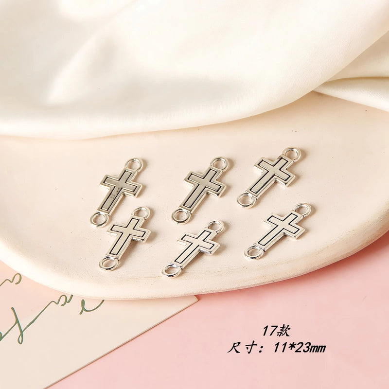 10 PCS/Package 8 * 20mm Alloy Cross Polished Pendant Jewelry Accessories