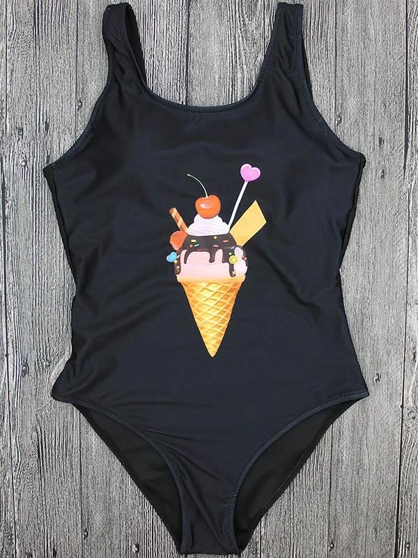 Ice Cream Print One-Piece Swimsuit