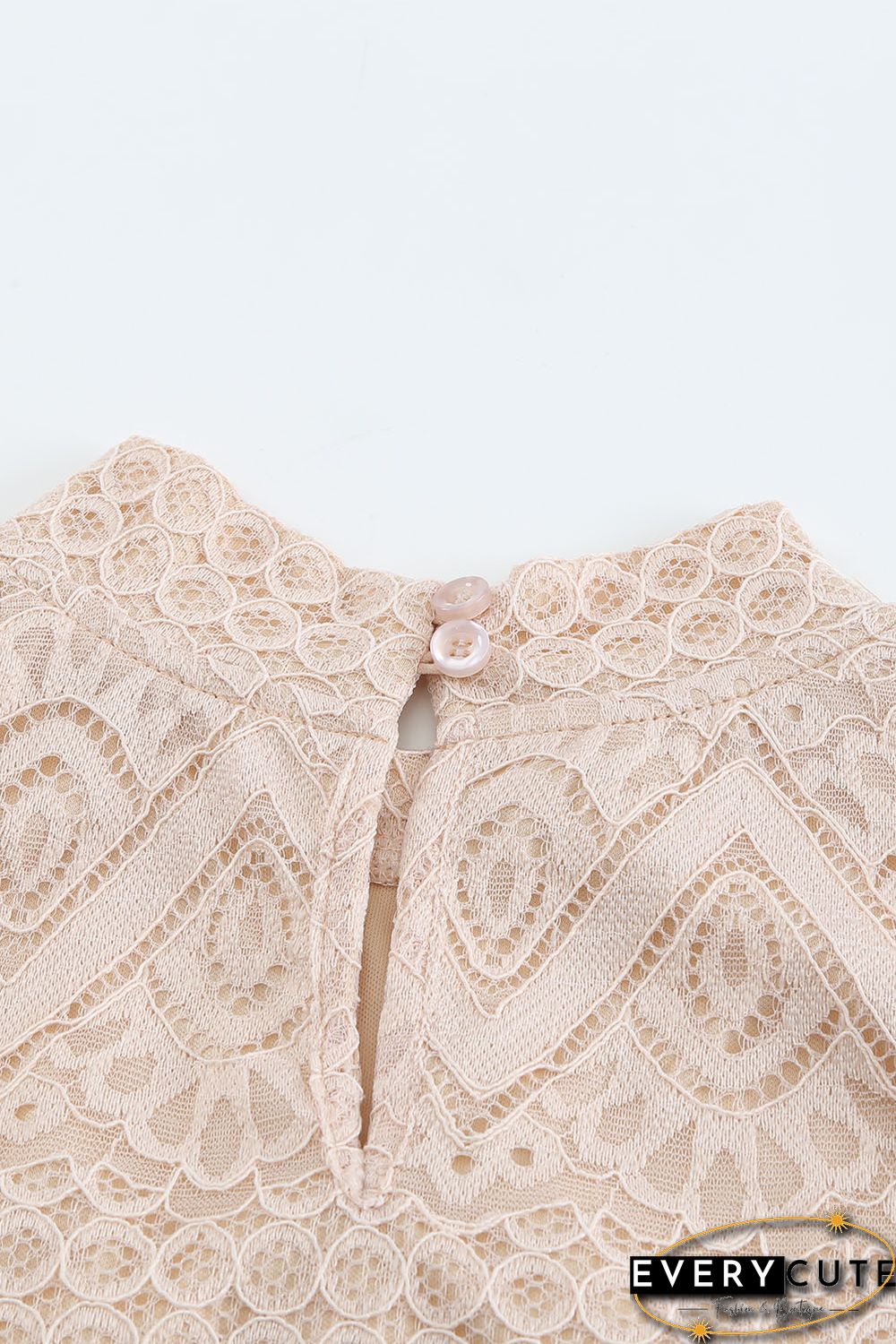 Lace Crochet Ruffle Hollow-out Long Sleeve Top