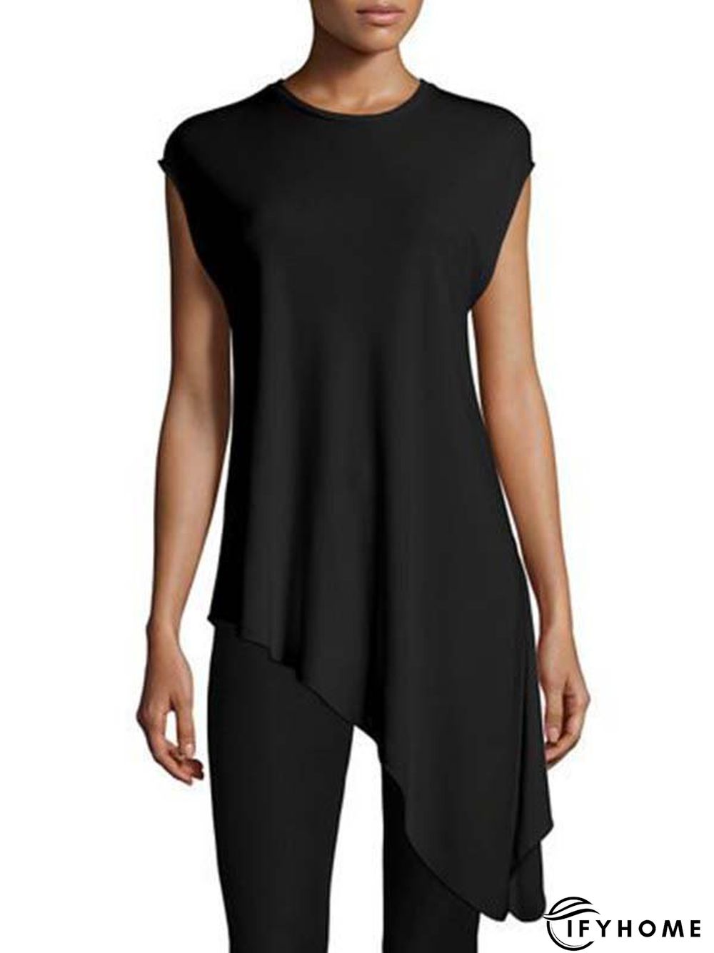 Crew Neck Solid Short Sleeve Casual Shirts & Tops | IFYHOME