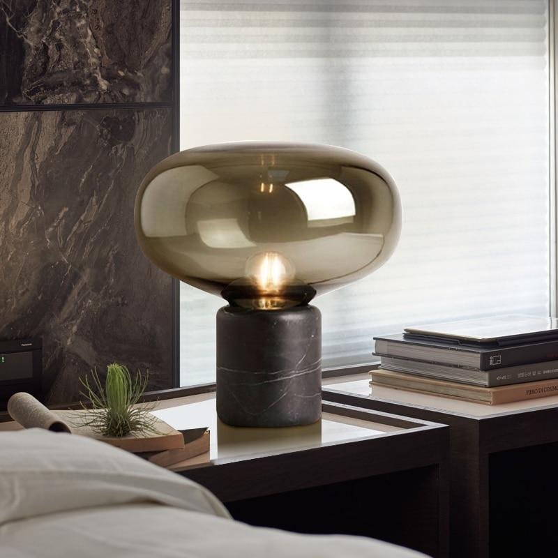 Marble Glass Bedside Lamp