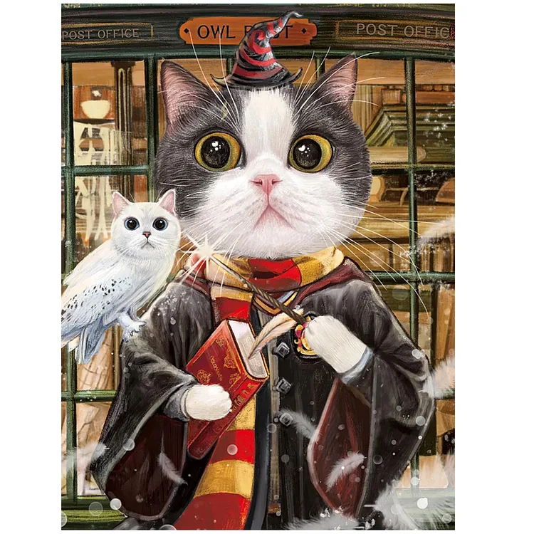 【Mona Lisa Brand】Harry Potter Cat 11CT Stamped Silk Cross Stitch 50*63CM(19.69*24.80in)