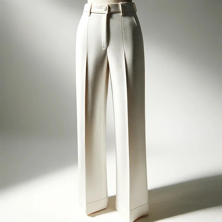 Ursime Formal Solid Single Pleated Straight Leg Pants