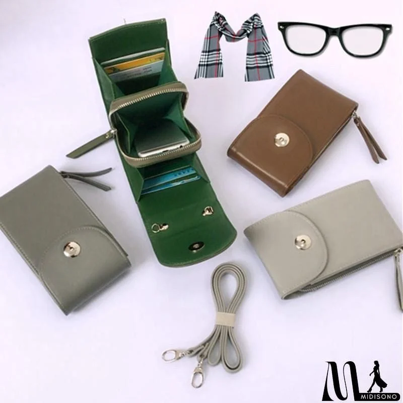 MidiSono - Vintage PU Universal Shoulder Phone Bag