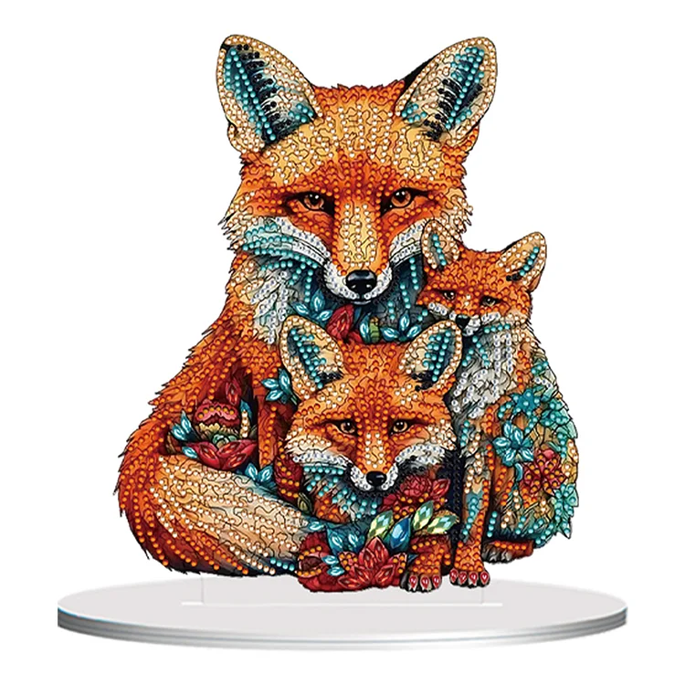 Acrylic Fox Diamond Painting Desktop Ornaments Kit for Home Office