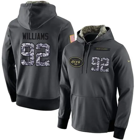 NFL Men's  New York Jets #92 Leonard Williams Stitched Black Anthracite Salute to Service Player Performance Hoodie