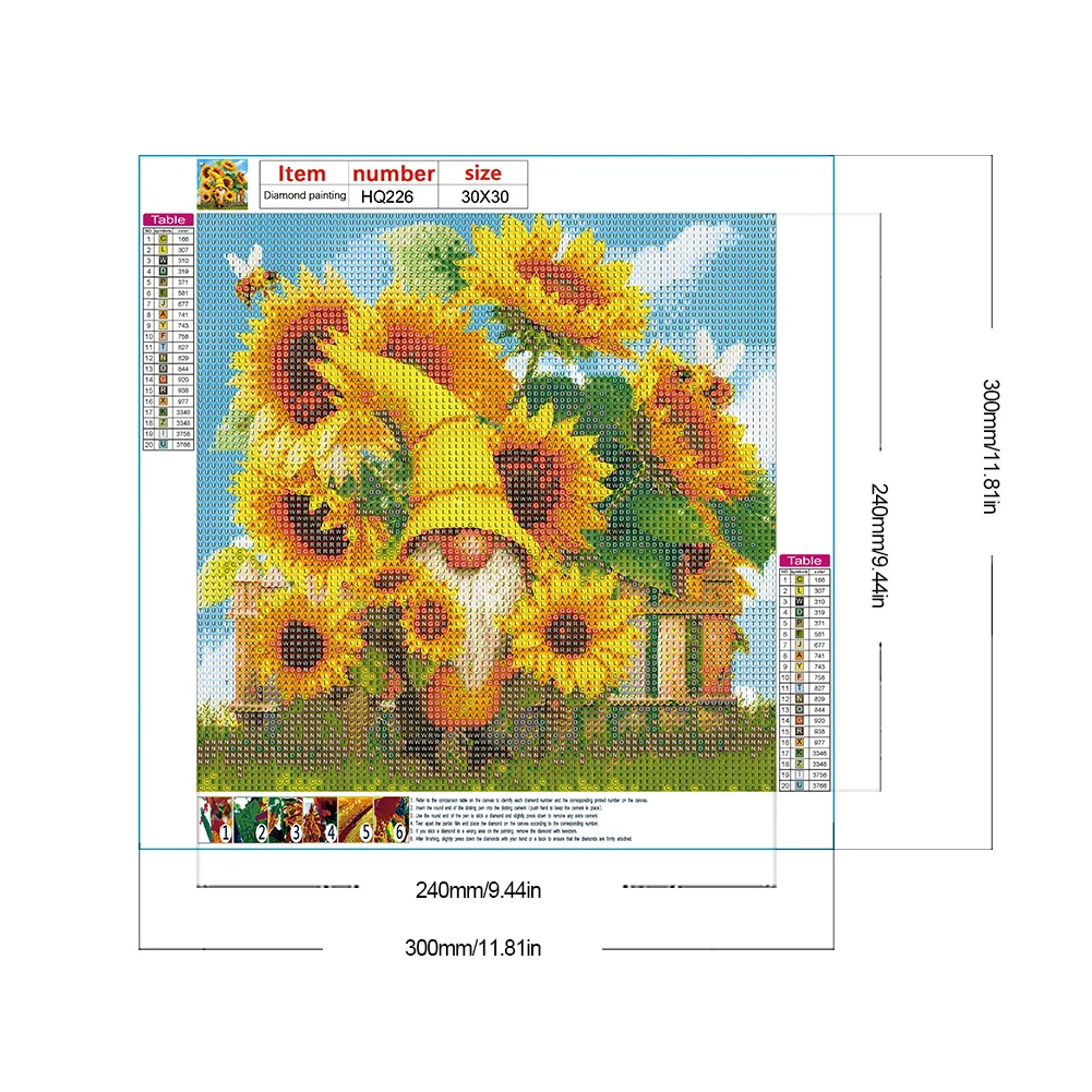 Diamond Painting - Full Round Drill - Sunflower Gnome(Canvas|30*30cm)