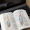 4Pcs Special Shape Feather 5D DIY Diamond Painting Bookmark for Book Lovers