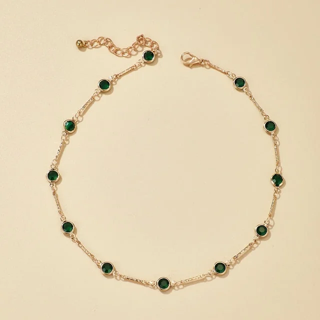 Green Rhinestone Necklace