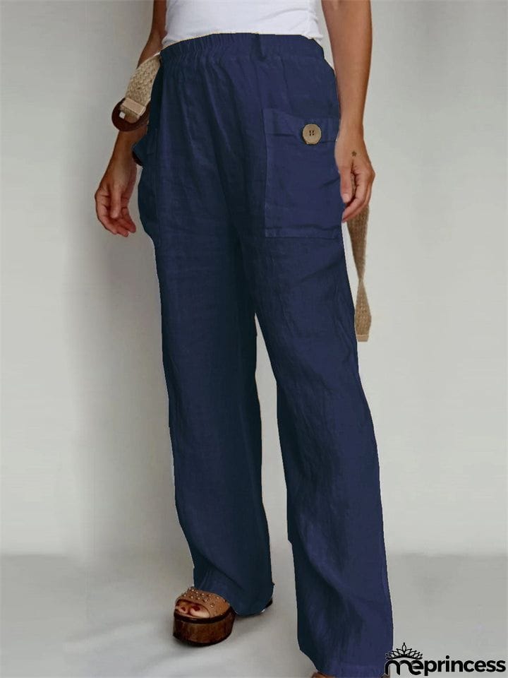 Ladies Summer Pure Color Daily Wear Comfy Trousers