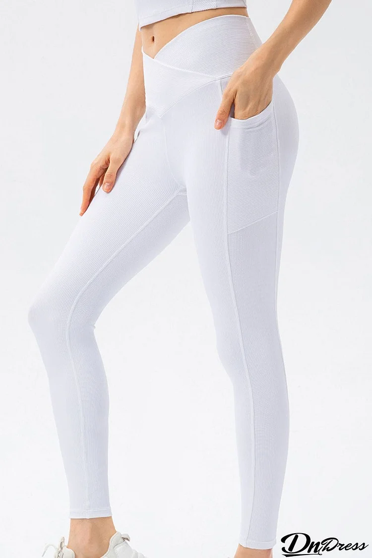 V Shape Waistband Slim Fit Long Sports Pants