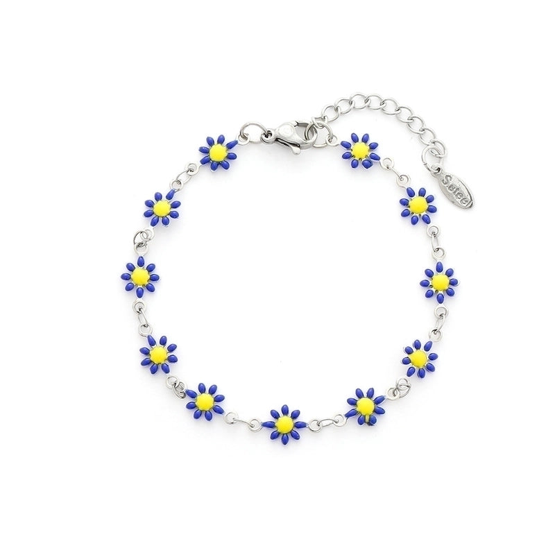Cute Flower Stainless Steel 18K Gold Plated None Bracelets In Bulk