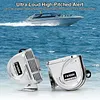 12V Stainless Steel Ships Horn with Base Bracket Marine Snail Electric Horns Waterproof Super Loud Car Horns for Speedboat Sailboats Yachts Car