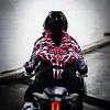 High-Performance Polyester Motorcycle Jacket with Flame Design and Full Protection for Riders by Inlyline