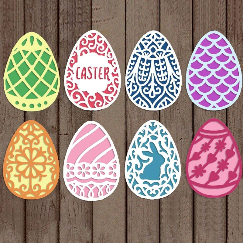 6pcs Eggs with Patterns  Metal Cutting Dies For DIY Scrapbook Cutting Die Paper Cards Embossed Decorative Craft Die Cut New